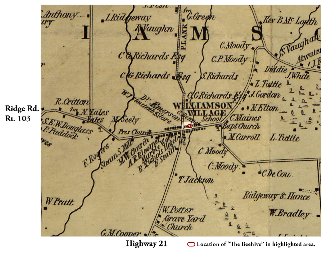 1853 Wayne County Wil-27 Excerpt Map